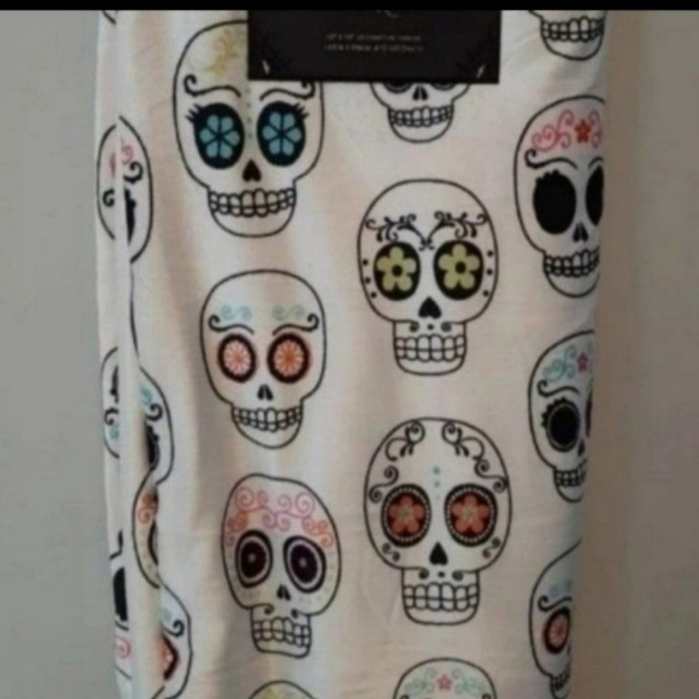 Gorgeous Sugar Skull Throw Blanket Marlo Lorenz Day of the Dead Sherpa Throw